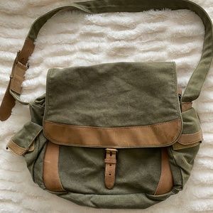 L.L.Bean Canvas and Leather Messenger Bag